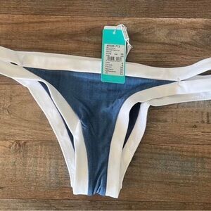 Blue and White Bikini Bottom